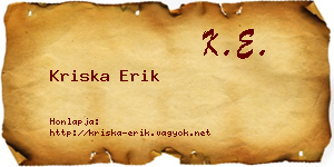 Kriska Erik névjegykártya